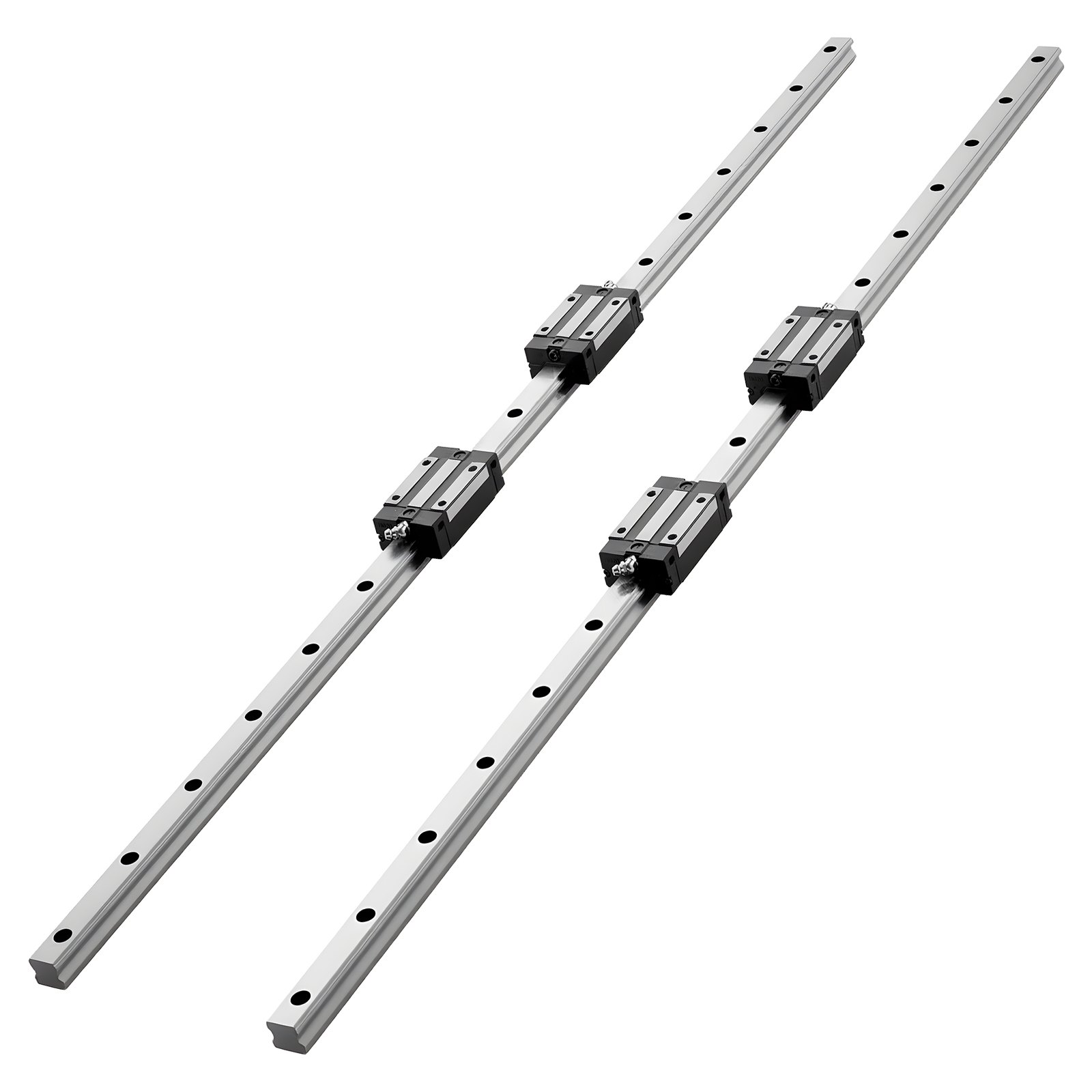 VEVOR Linear Rail Guide Kit, HGR20, 2Pcs 1000 mm (39.4 inch) Linear Motion Rails and 4Pcs Bearing Slide Blocks, Anti Rust and High Precision Kit, for DIY, CNC Routers, Lathes, Mills, 3D Printers