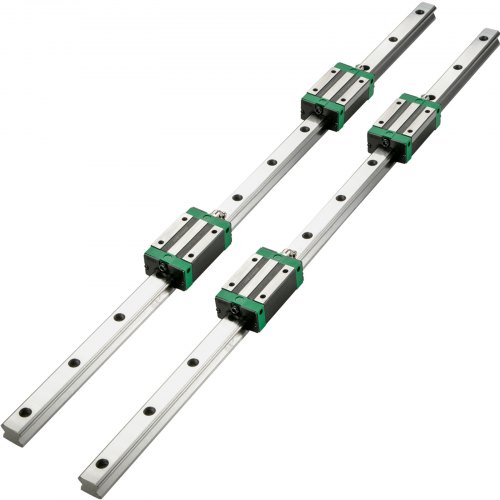 VEVOR 2PCS Linear Rail 0.78-42 Inch, Linear Bearings and Rails with 4PCS HSR15 Bearing Block, Linear Motion Slide Rails plus for DIY CNC Routers Lathes Mills, Linear Slide Kit fit X Y Z Axis