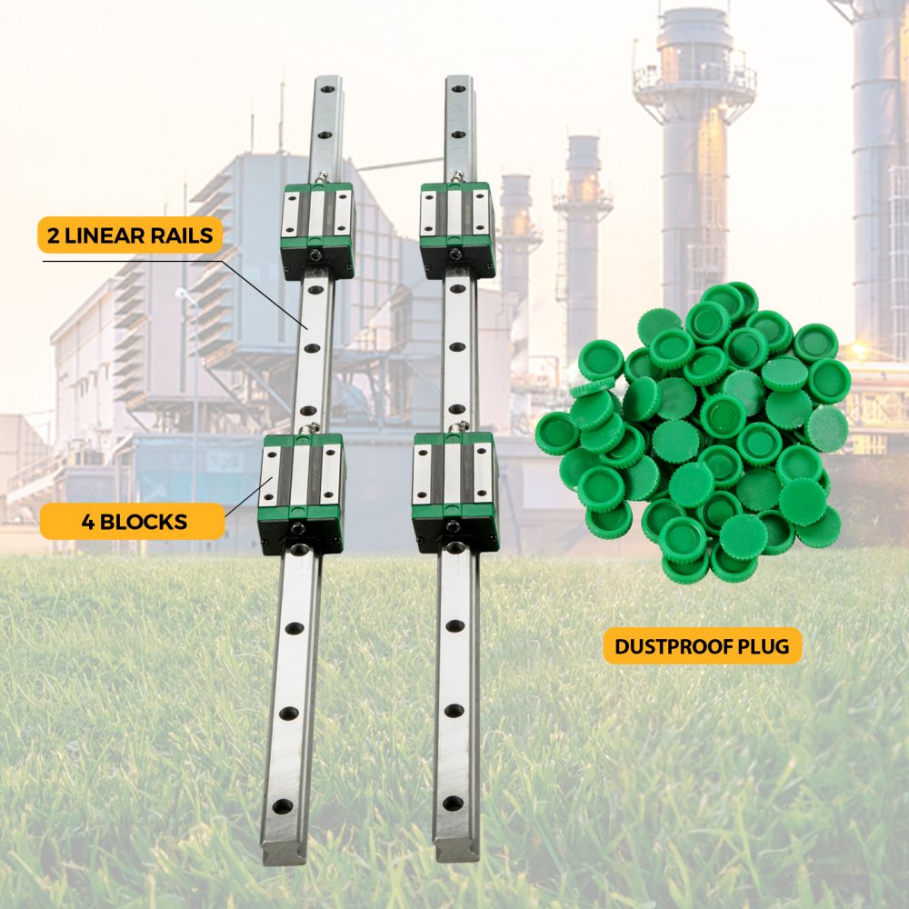 Vevor 2pcs Linear Rails Linear Bearings And Rails Hsr20-1000mm Linear Slide Kit