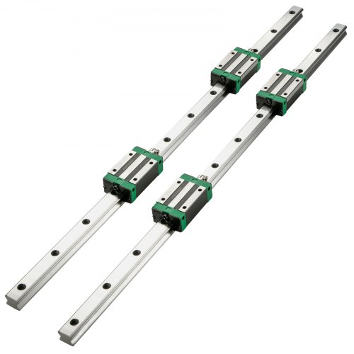 VEVOR 2PCS Linear Rail 0.78-66 Inch, Linear Bearings and Rails with 4PCS HSR20 Bearing Block, Linear Motion Slide Rails plus for DIY CNC Routers Lathes Mills, Linear Slide Kit fit X Y Z Axis