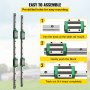 VEVOR linear rail kit assembly steps with pre-drilled mounting holes.