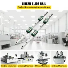 VEVOR 3PCS Linear Rail 0.78-66 Inch, Linear Bearings and Rails with 4PCS HSR20 Bearing Block, Linear Motion Slide Rails plus for DIY CNC Routers Lathes Mills, Linear Slide Kit fit X Y Z Axis