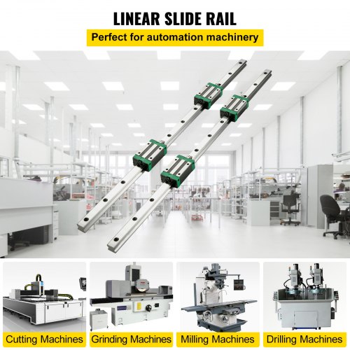 VEVOR 2PCS Linear Rail 0.79-79 Inch, Linear Bearings and Rails with 4PCS HSR20 Bearing Block, Linear Motion Slide Rails Plus for DIY CNC Routers Lathes Mills, Linear Slide Kit fit X Y Z Axis