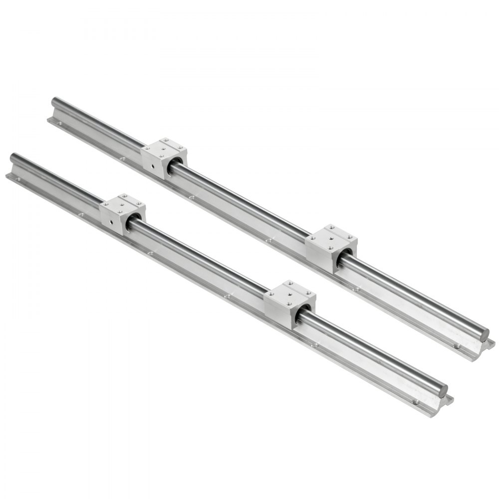VEVOR Lineární kolejnice 2ks SBR16-1200mm Lineární kluzná kolejnice 4ks SBR16UU Ložiskový blok CNC sada Sada lineárních kolejnic a ložisek Sada CNC kolejnic Lineární kolejnice pro automatizované stroje a zařízení
