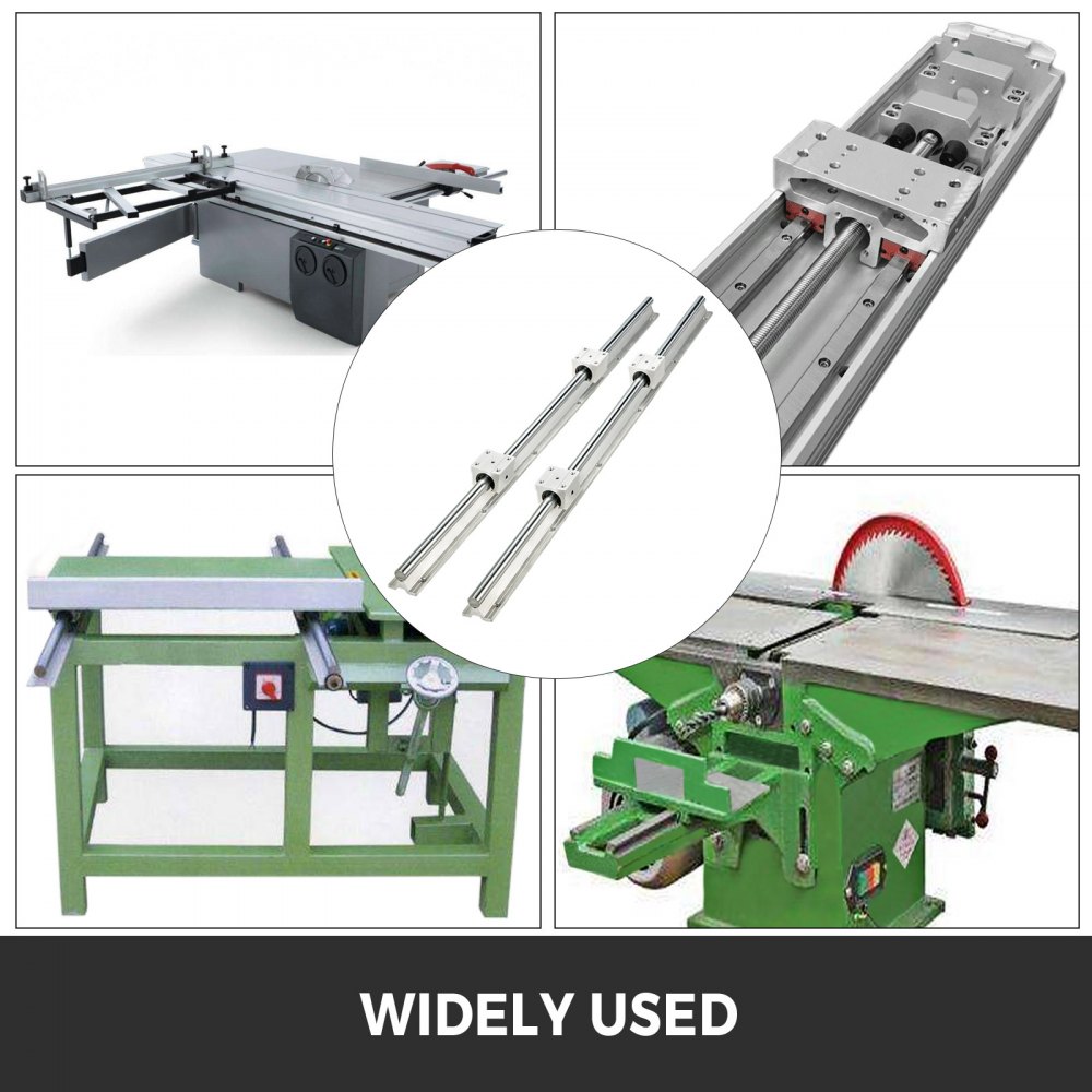 VEVOR Lineární kolejnice 2ks SBR16-1200mm Lineární kluzná kolejnice 4ks SBR16UU Ložiskový blok CNC sada Sada lineárních kolejnic a ložisek Sada CNC kolejnic Lineární kolejnice pro automatizované stroje a zařízení