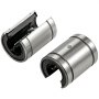two metallic VEVOR linear rail bearings with open slots and visible ball bearings.
