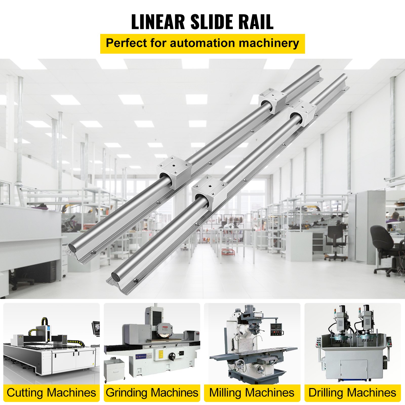VEVOR linear rail for automation in cutting, grinding, milling, and drilling machines.