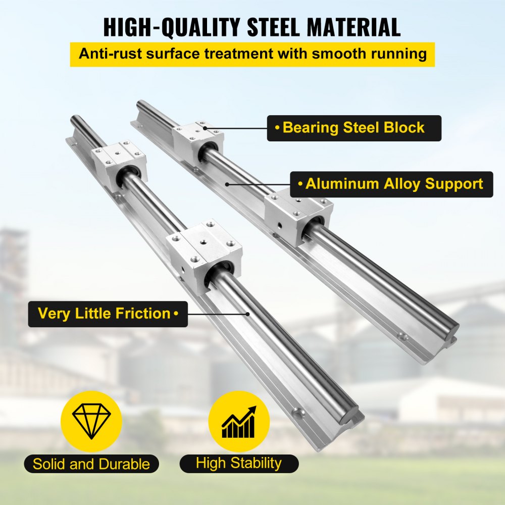 VEVOR linear rail, high-quality steel, aluminum alloy support, very little friction.