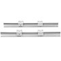 two VEVOR linear rails with mounted sliding blocks on a white background.