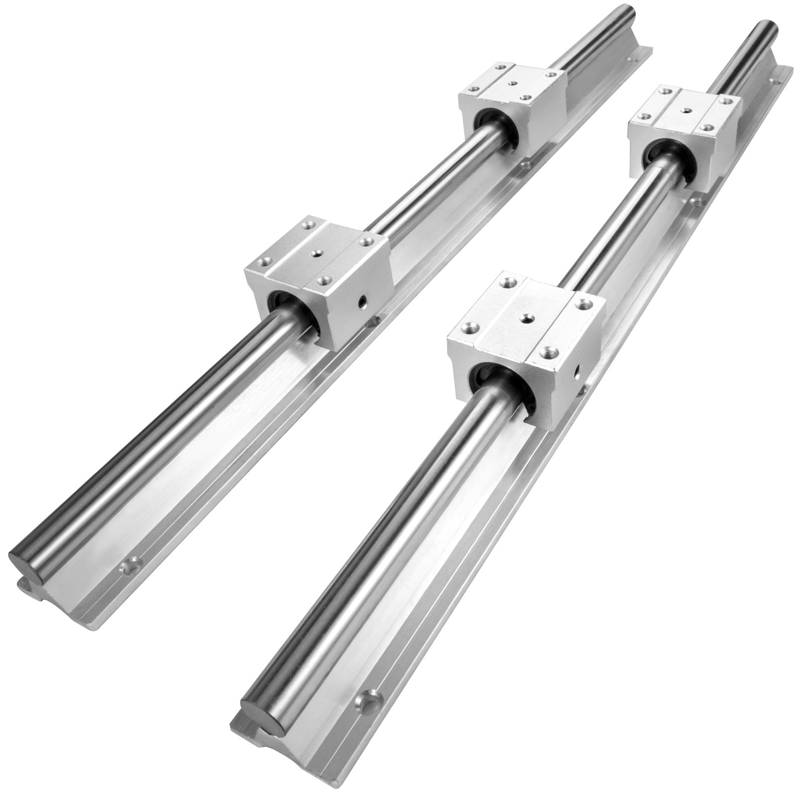 VEVOR linear rail featuring two stainless steel rods with mounted bearings.