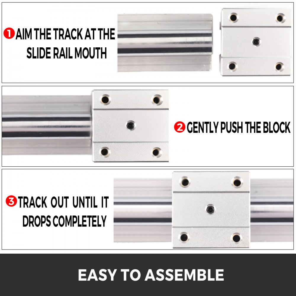 VEVOR Linear Rail 2PCS 500mm SBR16 Linear Slide Rail 4PCS SBR16UU Bearing Block CNC Kit Linear Rails and Bearings Kit CNC Rails Linear Rail Set for CNC Machines Automated Machines and Equipments