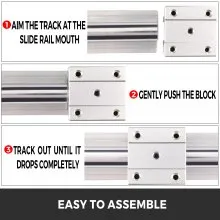 VEVOR Linear Rail 2PCS 500mm SBR16 Linear Slide Rail 4PCS SBR16UU Bearing Block CNC Kit Linear Rails and Bearings Kit CNC Rails Linear Rail Set for CNC Machines Automated Machines and Equipments