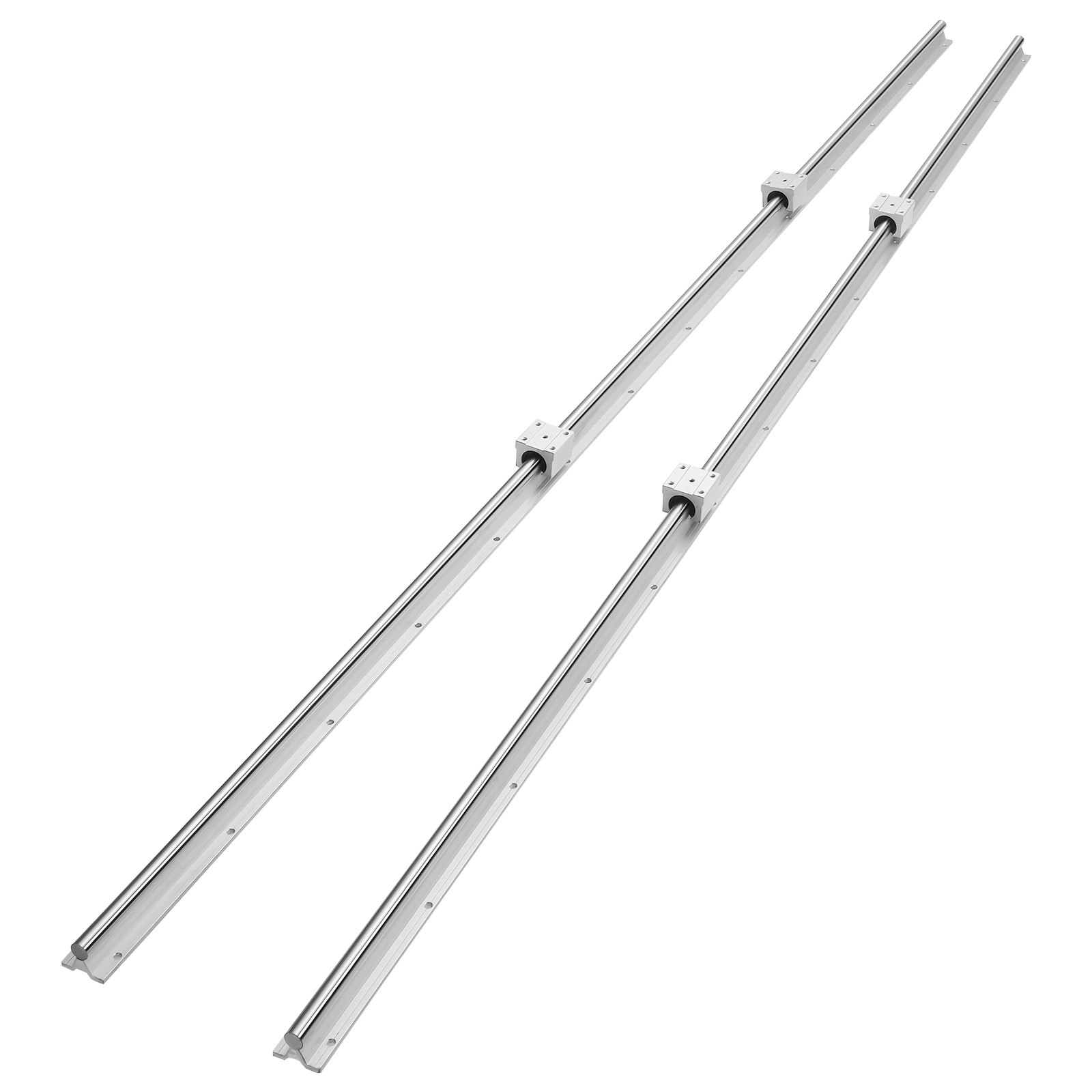 VEVOR Linear Guide Rail Set, SBR16 2000mm, 2 PCS 78.7 in/2000 mm SBR16 Guide Rails and 4 PCS SBR16UU Slide Blocks, Linear Rails and Bearings Kit for Automated Machines DIY Project CNC Router Machines