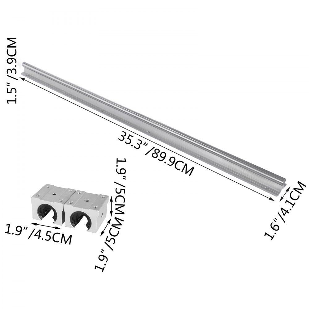 Linear Rail 2 X Sbr20-900mm Rails 4 X Blocks Automatic 2 Rails Slide Guide