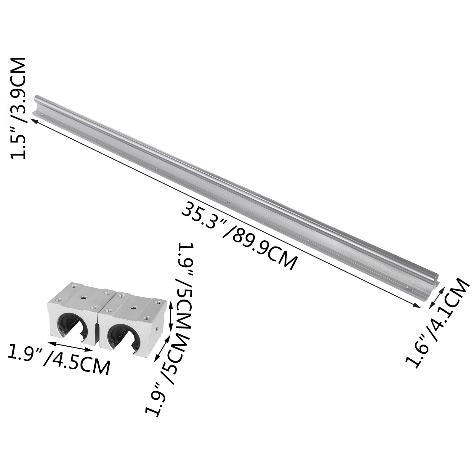 Linear Rail 2 X Sbr20-900mm Rails 4 X Blocks Automatic 2 Rails Slide Guide