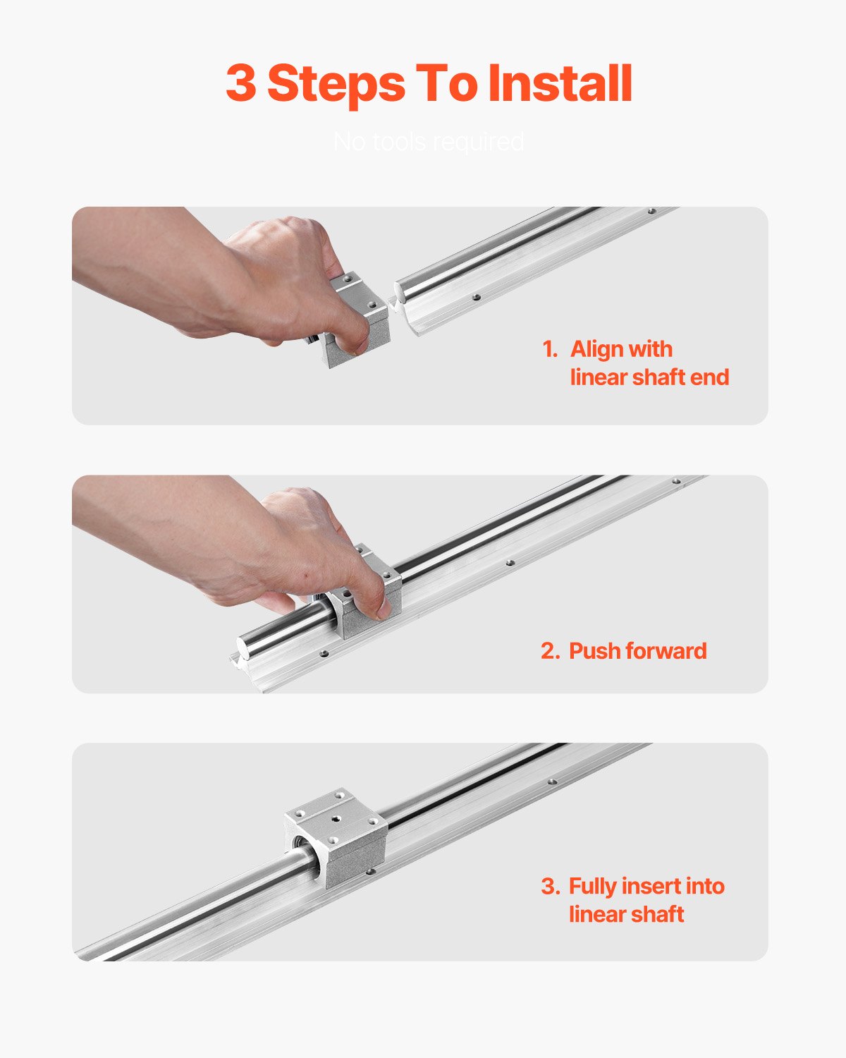 VEVOR Linear Guide Rail Set, SBR20 1500mm, 2 PCS 1500 mm SBR20 Guide Rails and 4 PCS SBR20UU Slide Blocks, Linear Rails and Bearings Kit for Automated Machines DIY Project CNC Router Machines