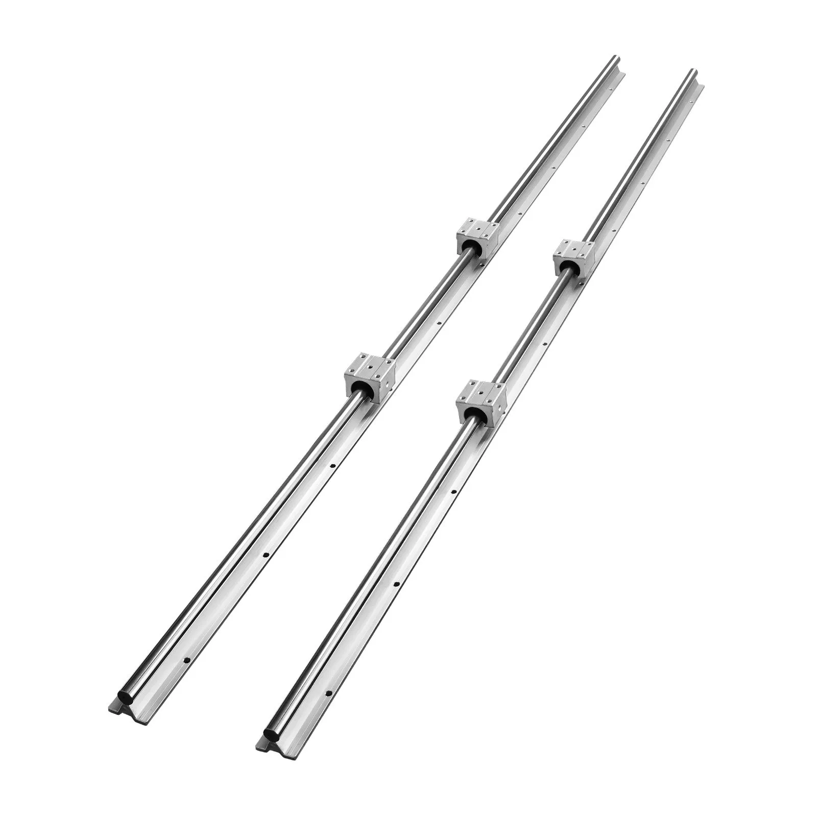 VEVOR Linear Guide Rail Set, SBR20 1500mm, 2 PCS 1500 mm SBR20 Guide Rails and 4 PCS SBR20UU Slide Blocks, Linear Rails and Bearings Kit for Automated Machines DIY Project CNC Router Machines