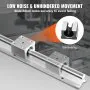 VEVOR Linear Guide Rail Set, SBR20 2200mm, 2 PCS 86.6 in/2200 mm SBR20 Guide Rails and 4 PCS SBR20UU Slide Blocks, Linear Rails and Bearings Kit for Automated Machines DIY Project CNC Router Machines