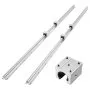 VEVOR Linear Rail Kit, SBR20, 2Pcs 2000 mm (78.74 inch) Linear Motion Guide Rails and 4Pcs Bearing Slide Blocks, Fully Supported Shaft, for Cutting, Grinding, Milling, Drilling Machines, and More