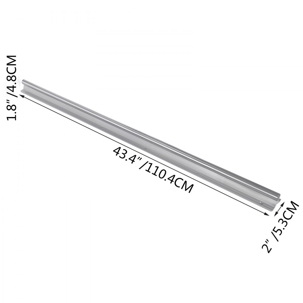 VEVOR Linear Rail 2 Set SBR 25-1100mm 2 Linear Rail Guide and 4 Square Type Carriage Bearing Bloc