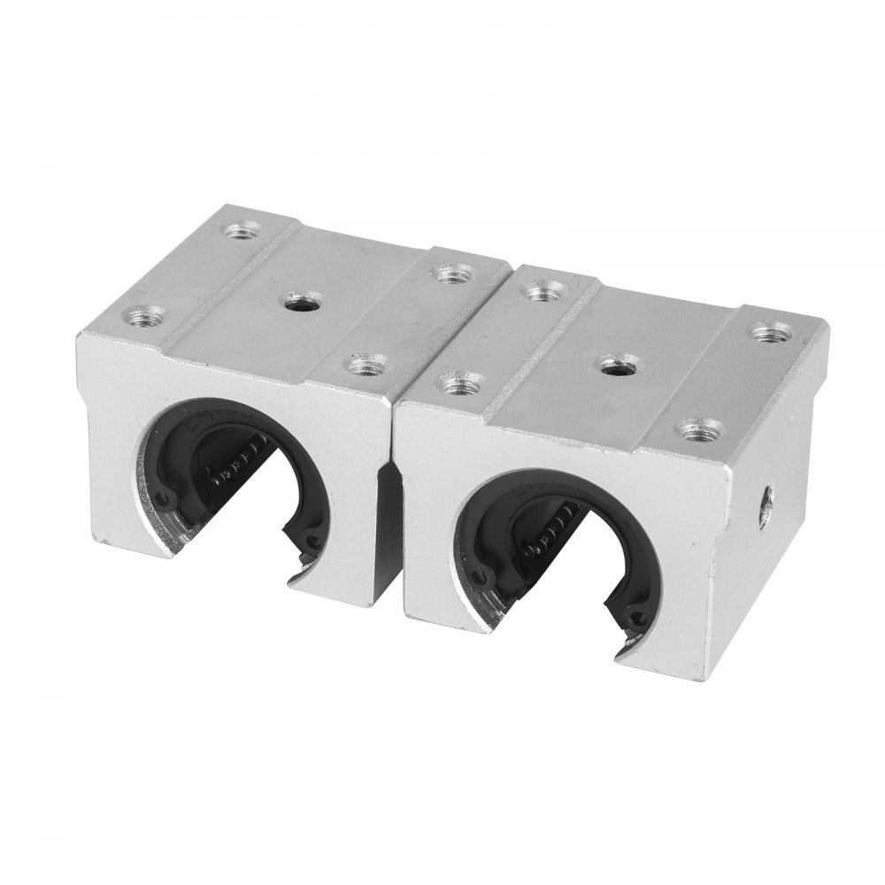 VEVOR Linear Rail 2 Set SBR 25-1100mm 2 Linear Rail Guide and 4 Square Type Carriage Bearing Bloc