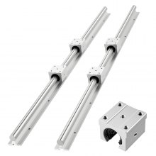 VEVOR Linear Rail Kit, SBR25, 2Pcs 1200 mm (47.24 inch) Linear Motion Guide Rails and 4Pcs Bearing Slide Blocks, Fully Supported Shaft, for Cutting, Grinding, Milling, Drilling Machines, and More