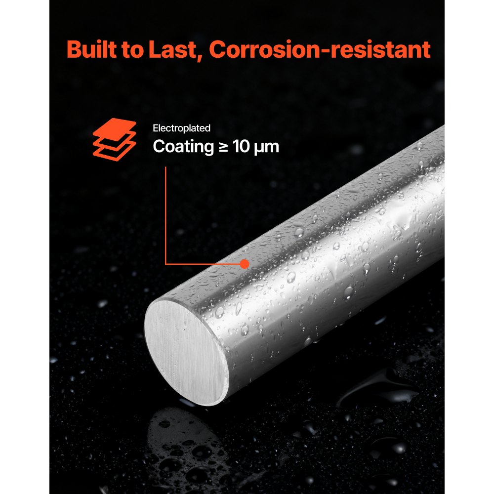 VEVOR 2PCS Linear Motion Rod, 25 mm x 1000 mm (0.98 x 39.4 in), SFC25 Carbon Steel Linear Rod Shaft, Anti Rust and High Precision, High Hardness Shaft, for Cutting Grinding Milling Drilling Machine