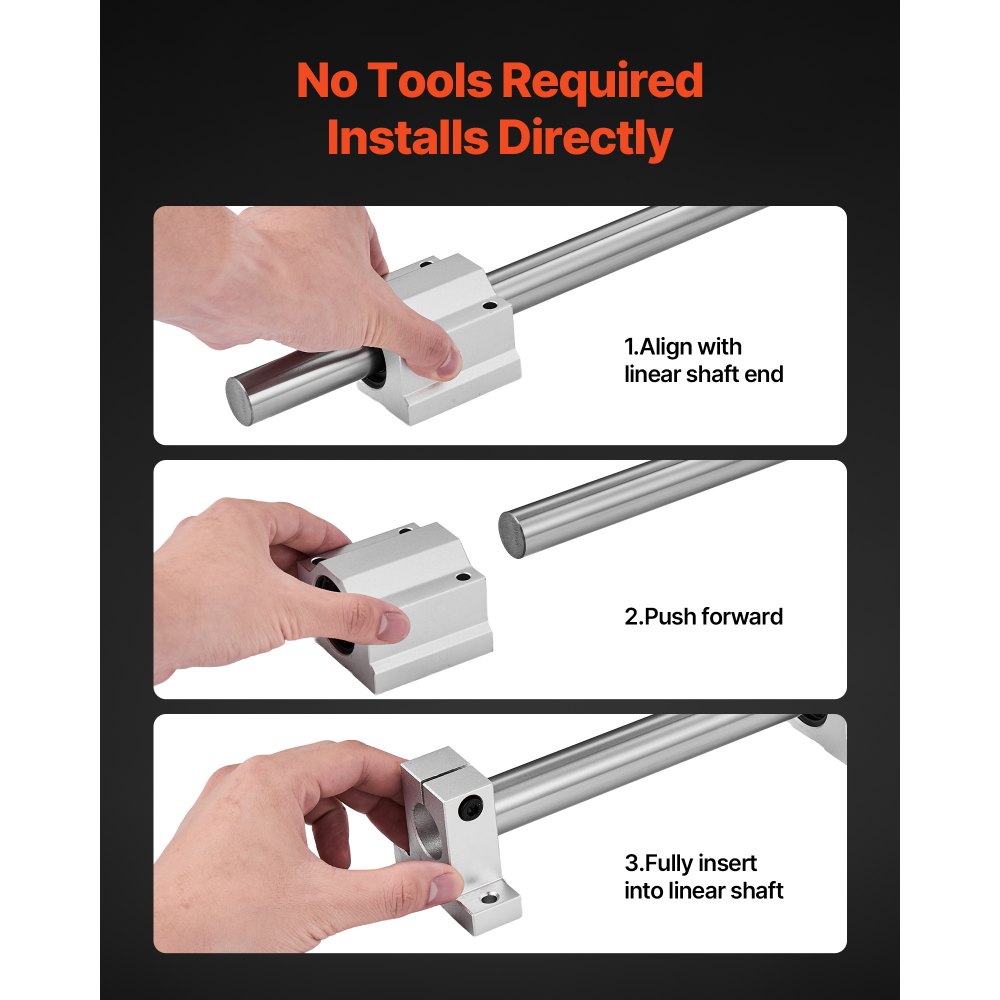 VEVOR Linear Rail Kit, SFC25, 2Pcs 1000 mm (39.4 inch) Linear Motion Guide Rails and 4Pcs Bearing Slide Blocks, for DIY Engraving Machine Lathe Milling Machine Slides, DIY Training Rocker Plate