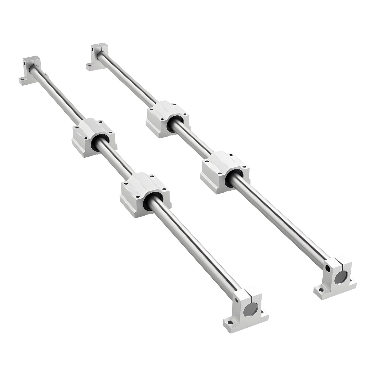 VEVOR Linear Rail Kit, SFC25, 2Pcs 1000 mm (39.4 inch) Linear Motion Guide Rails and 4Pcs Bearing Slide Blocks, for DIY Engraving Machine Lathe Milling Machine Slides, DIY Training Rocker Plate
