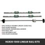 VEVOR  Linear Guide Rail  2Pcs HGR20-1000mm Linear Slide Rail with 1Pcs RM1605-1000mm Ballscrew with BF12/BK12 Kit Linear Slide Rail Guide Rail Square For DIY CNC Routers Lathes Mills