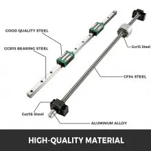 VEVOR  Linear Guide Rail  2Pcs HGR20-1000mm Linear Slide Rail with 1Pcs RM1605-1000mm Ballscrew with BF12/BK12 Kit Linear Slide Rail Guide Rail Square For DIY CNC Routers Lathes Mills