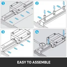 VEVOR  Linear Guide Rail  2Pcs HGR20-1000mm Linear Slide Rail with 1Pcs RM1605-1000mm Ballscrew with BF12/BK12 Kit Linear Slide Rail Guide Rail Square For DIY CNC Routers Lathes Mills
