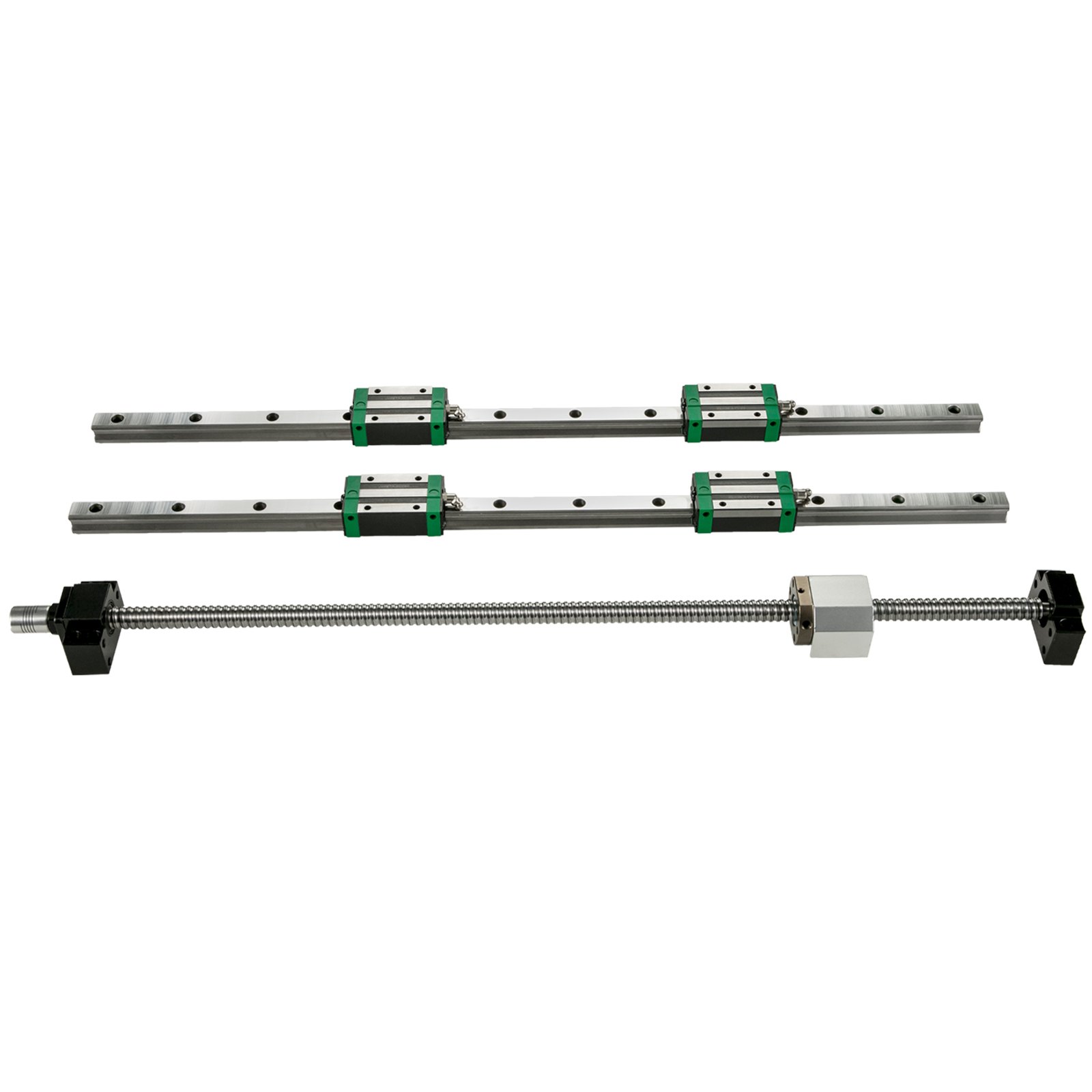 VEVOR  Linear Guide Rail  2Pcs HGR20-1000mm Linear Slide Rail with 1Pcs RM1605-1000mm Ballscrew with BF12/BK12 Kit Linear Slide Rail Guide Rail Square For DIY CNC Routers Lathes Mills