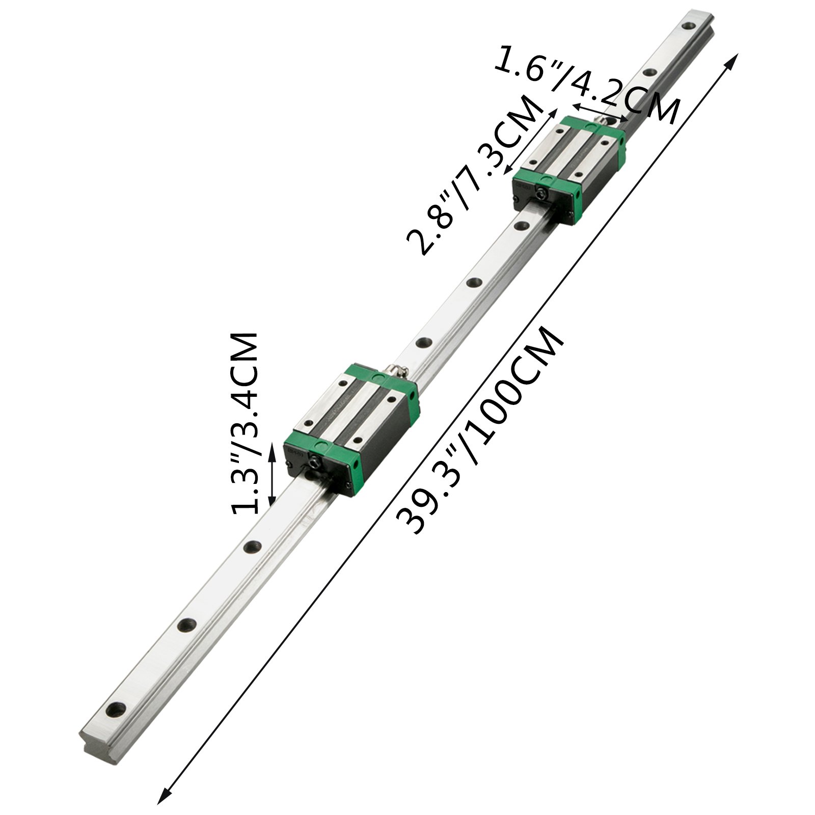 VEVOR  Linear Guide Rail  2Pcs HGR20-1000mm Linear Slide Rail with 1Pcs RM1605-1000mm Ballscrew with BF12/BK12 Kit Linear Slide Rail Guide Rail Square For DIY CNC Routers Lathes Mills