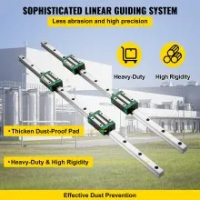 VEVOR Linear Guide Rail  2Pcs HGR20-1500mm Linear Slide Rail with 1Pcs RM1605-1500mm Ballscrew with BF12/BK12 Kit Linear Slide Rail Guide Rail Square For DIY CNC Routers Lathes Mills
