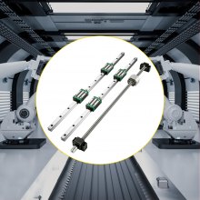 VEVOR Linear Guide Rail  2Pcs HGR20-1500mm Linear Slide Rail with 1Pcs RM1605-1500mm Ballscrew with BF12/BK12 Kit Linear Slide Rail Guide Rail Square For DIY CNC Routers Lathes Mills