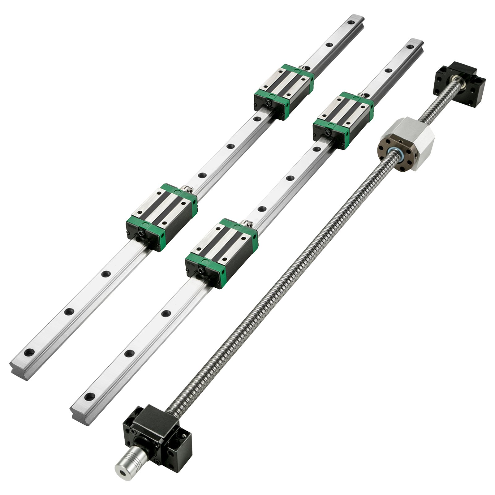 VEVOR linear guide rail kit with two guide rails and a lead screw assembly.