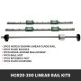 Cnc Set 2x Linear Rails Hgr20-200mm 4 Blocks Ballscrew Rm1605 Bf/bk12 Hardness