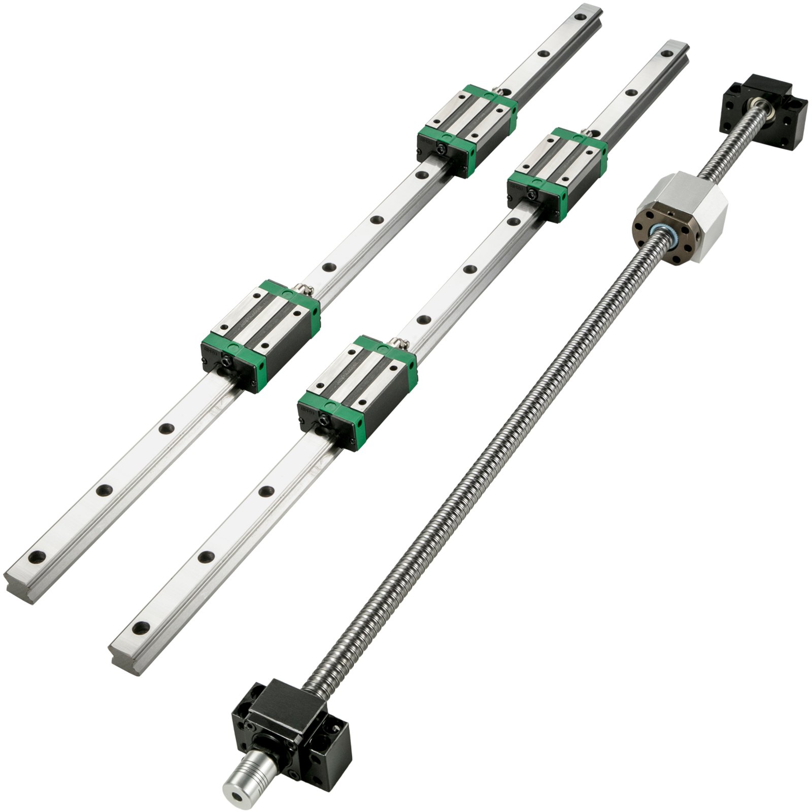 Cnc Set 2x Linear Rails Hgr20-200mm 4 Blocks Ballscrew Rm1605 Bf/bk12 Hardness