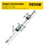 VEVOR linear guide rail specifications, 78.7-inch rail with dimensions and net weight.