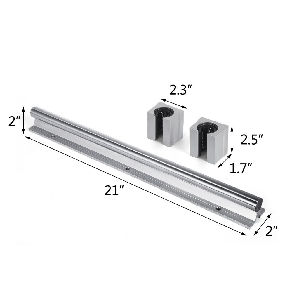 SBR25-530mm Linear Rail 2x Bearing Blocks Routers Aluminum Alloy Slide Guide