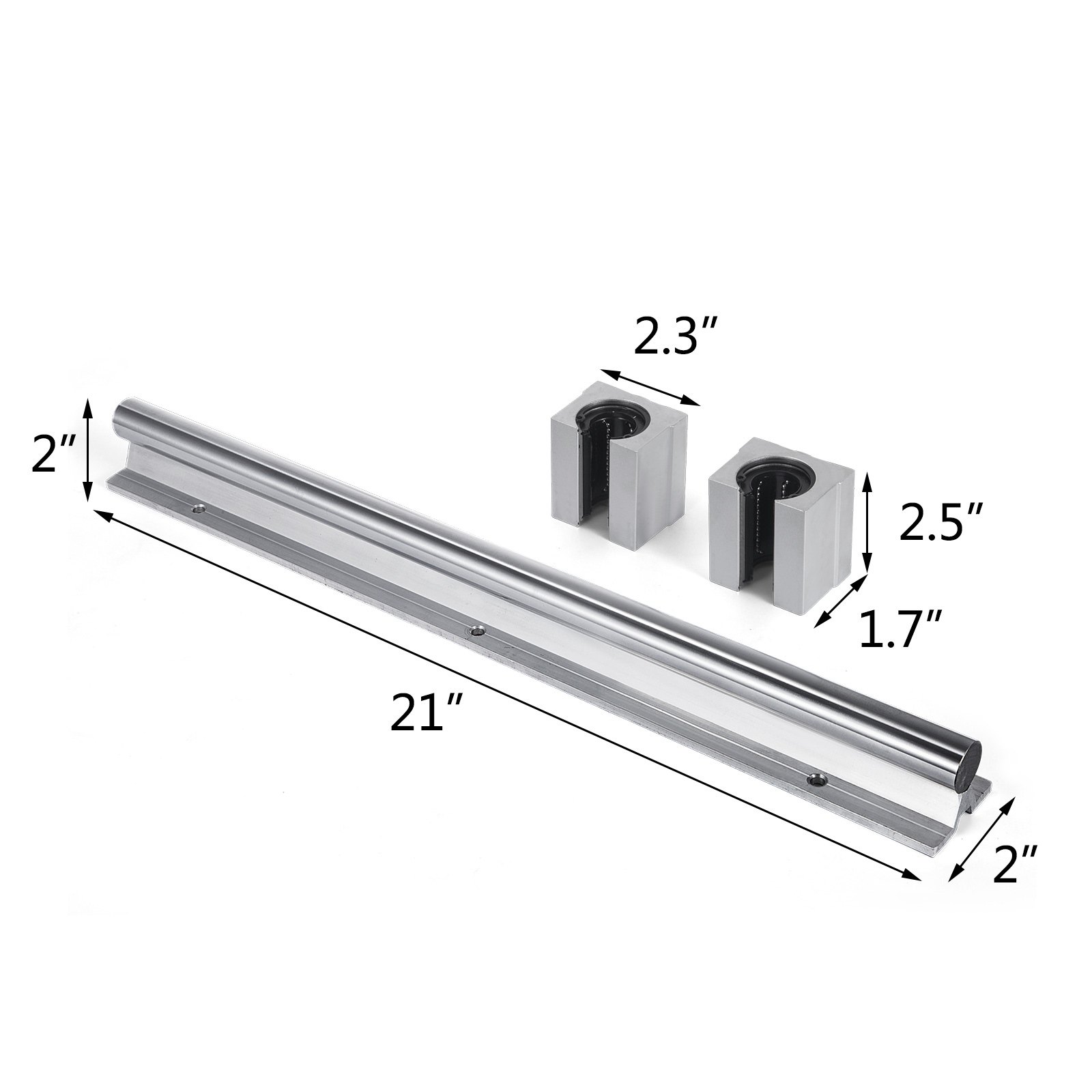 SBR25-530mm Linear Rail 2x Bearing Blocks Routers Aluminum Alloy Slide Guide