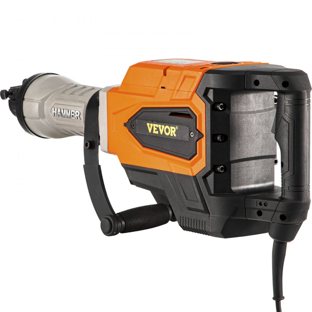 VEVOR Demolition Jack Hammer, 4500W 1800BPM, 1-1/8" Hex Heavy Duty Concrete Breaker w/Chisel, Case & Gloves, 110V Industrial Electric Jackhammer for Demolishing, Chipping & Demo, CE Approved, Yellow