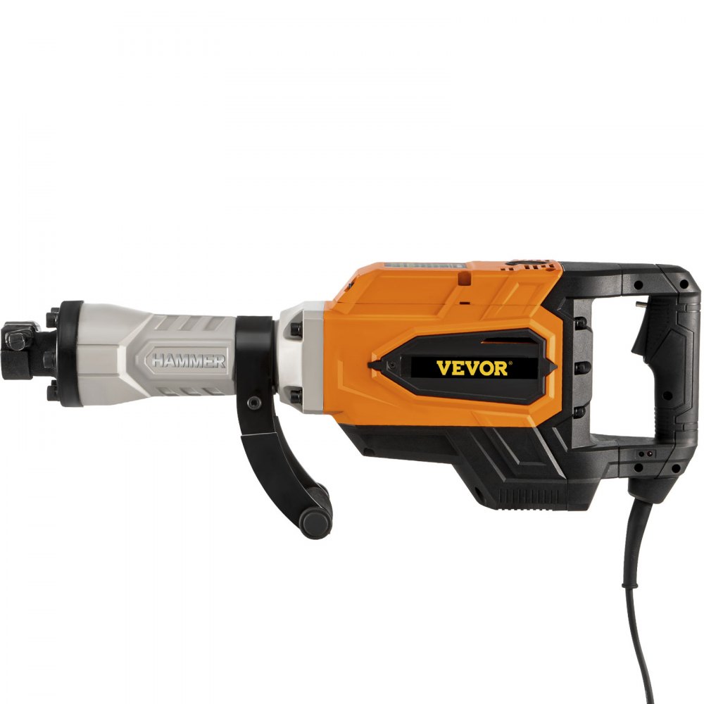 VEVOR Demolition Jack Hammer, 4500W 1800BPM, 1-1/8" Hex Heavy Duty Concrete Breaker w/Chisel, Case & Gloves, 110V Industrial Electric Jackhammer for Demolishing, Chipping & Demo, CE Approved, Yellow