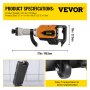 VEVOR Demolition Jack Hammer, 4500W 1800BPM, 1-1/8" Hex Heavy Duty Concrete Breaker w/Chisel, Case & Gloves, 110V Industrial Electric Jackhammer for Demolishing, Chipping & Demo, CE Approved, Yellow