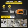 VEVOR Demolition Jack Hammer, 4500W 1800BPM, 1-1/8" Hex Heavy Duty Concrete Breaker with 4 Chisels, Case and Gloves, 220V Industrial Electric Jackhammer for Demolishing, Chipping & Demo, CE Approved