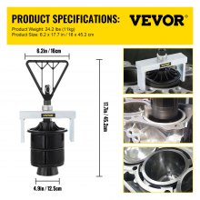 VEVOR Cylinder Liner Remover, Fit for 4.9" to 5.63" Bore, Compatible with Detroit Diesel 60 Series 12.7L & 14L and MTU S2000 Engines, Works on Diesel Engines, Carbon Steel Liner Puller for Auto Repair