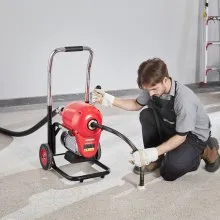 VEVOR Drain Cleaner Machine 120FT x 6/5" 1100W Sectional Snake Auger Manual Feed