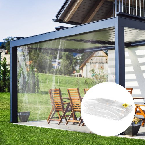 Protection Imperméable Extérieur Bâche PVC Transparente Avec œillets - Imperméable, Résistante UV Et Déchirure - Pour Serre, Jardin, Chantier - 0.12mm Bache 4x4