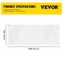 VEVOR Clear Vinyl Tarp, 8 x 20 ft πάχους 20 Mil, Αδιάβροχο περίβλημα βεράντας βαρέως τύπου, διάφανος μουσαμάς PVC ανθεκτικός στο σκίσιμο και στις καιρικές συνθήκες, με ορειχάλκινο δακτύλιο και ενισχυμένες άκρες για εξωτερικό κάλυμμα